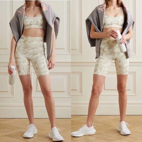 NWT All Acess SET Center Stage Sand Camo Sports Bra and Bike Shorts XS - Picture 1 of 16